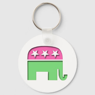 Pink GOP Elephant Schlüsselanhänger