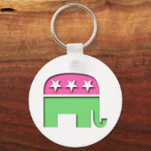 Pink GOP Elephant Schlüsselanhänger (Vorderseite)