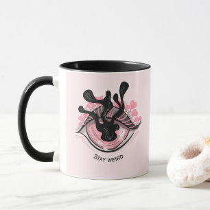 Pink Goth Eye Creepy Horror Wicca Bleibe Weiß Tasse