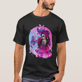 Pink Goth Halloween Sugar Skull mit Spiderweb Aber T-Shirt