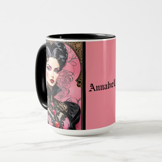 Pink Goth Lady Tasse (Vorderseite Links)