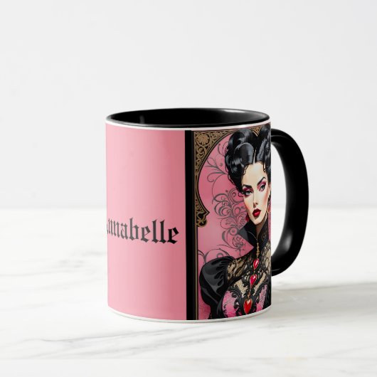 Pink Goth Lady Tasse (VorderseiteRechts)