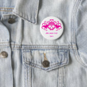 Pink Goth Skull Button (Beispiel)