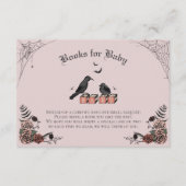 Pink Gothic Baby Shower Baby Raven Books for Baby Begleitkarte (Vorderseite)