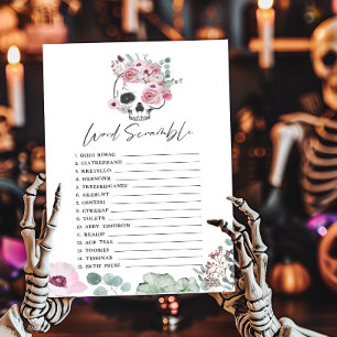 Pink Gothic Blues Skull Word Scramble Game