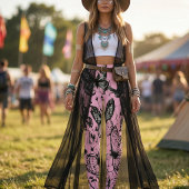 Pink Gothic Butterfly Spiderweb Leggings