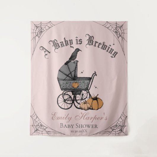 Pink Gothic Ein Baby braut Babydusche Hintergrund Wandteppich (Vorderseite)