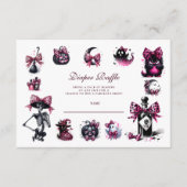 Pink Gothic Halloween Diapper Raffle Begleitkarte (Vorderseite)