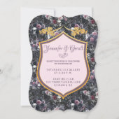 Pink Gothic Romantic Moody Blume Skull Einladung (Vorderseite)