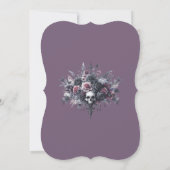 Pink Gothic Romantic Moody Blume Skull Einladung (Rückseite)