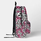 Pink Gothic Skull Pattern Print Bedruckter Rucksack (Links)
