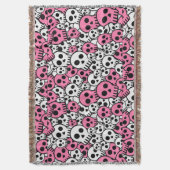 Pink Gothic Skull Pattern Print Decke (Vorderseite Vertikal)