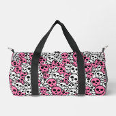 Pink Gothic Skull Pattern Print Duffle Bag (Vorderseite)