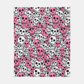 Pink Gothic Skull Pattern Print Fleecedecke (Vorderseite)