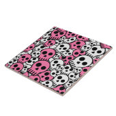 Pink Gothic Skull Pattern Print Fliese (Seite)