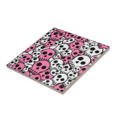 Pink Gothic Skull Pattern Print Fliese (Seite)