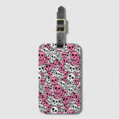 Pink Gothic Skull Pattern Print Gepäckanhänger (Vorderseite Vertikal)