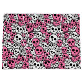Pink Gothic Skull Pattern Print Große Geschenktüte (Vorderseite)
