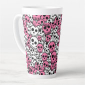 Pink Gothic Skull Pattern Print Milchtasse (Linke Ecke)