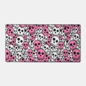 Pink Gothic Skull Pattern Print Schreibtischunterlage (Vorderseite)