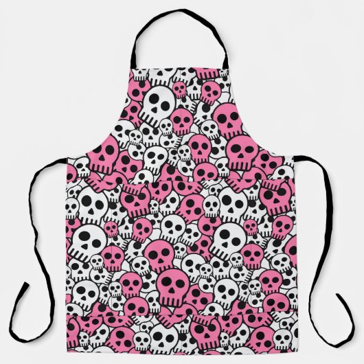 Pink Gothic Skull Pattern Print Schürze (Vorderseite)