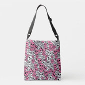 Pink Gothic Skull Pattern Print Tragetaschen Mit Langen Trägern (Rückseite)