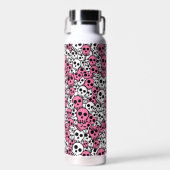 Pink Gothic Skull Pattern Print Trinkflasche (Vorne)