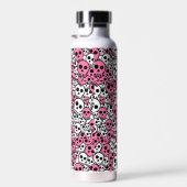 Pink Gothic Skull Pattern Print Trinkflasche (Rechts)