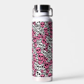 Pink Gothic Skull Pattern Print Trinkflasche (Rückseite)