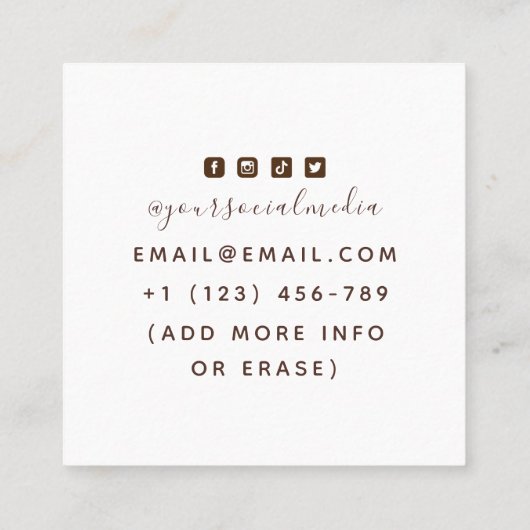 Pink Gothic Skull Tattoo Artist Salon Studio Cool Quadratische Visitenkarte (Rückseite)