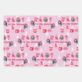 Pink Gothic Weihnachtswrapping Paper Geschenkpapier Set (Vorderseite)