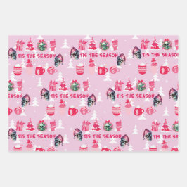 Pink Gothic Weihnachtswrapping Paper Geschenkpapier Set