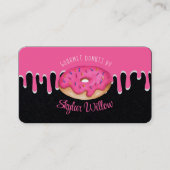 Pink Gourmet Sprinkle Donut Pink Tropfens Bäckerei Visitenkarte (Vorderseite)