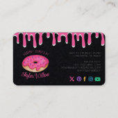 Pink Gourmet Sprinkle Donut Pink Tropfens Bäckerei Visitenkarte (Rückseite)