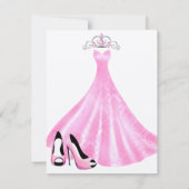 Pink Gown Quinceanera Einladung (Rückseite)