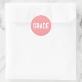 Pink Grace Runder Aufkleber (Tasche)