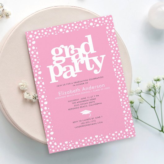 Pink grad Party Moderne fette Typografie elegant Einladung