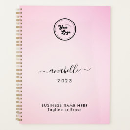 Pink Gradient Add Name Year Custom Business Logo Planer