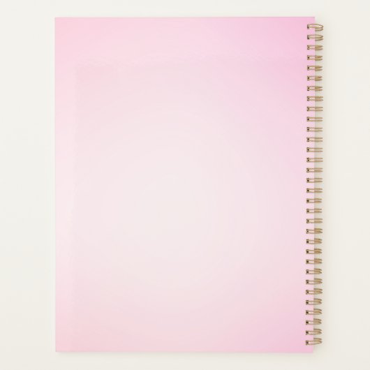 Pink Gradient Add Name Year Custom Business Logo Planer (Rückseite)