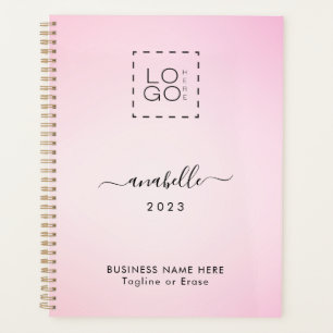 Pink Gradient Add Name Year Custom Square Logo Planer