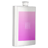 Pink Gradient, benutzerdefinierter Monogramm-Kolbe Flachmann (Rechts)