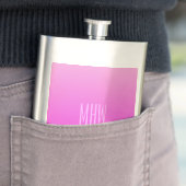Pink Gradient, benutzerdefinierter Monogramm-Kolbe Flachmann (Beispiel)