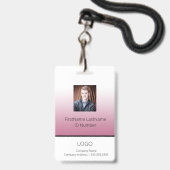 Pink Gradient Beruflich Employee ID Ausweis (Vorderseite mit Lanyard)
