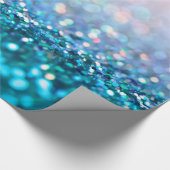 Pink Gradient Blue Aquamarin Sparky Trendy Glitzer Geschenkpapier (Ecke)