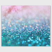 Pink Gradient Blue Aquamarin Sparky Trendy Glitzer Geschenkpapier (Flach)