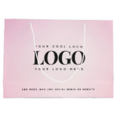 Pink Gradient Custom Add Company Business Logo Große Geschenktüte (Rückseite)