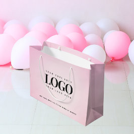 Pink Gradient Custom Add Company Business Logo Große Geschenktüte