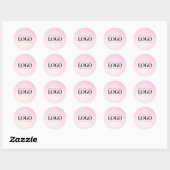 Pink Gradient & Custom Business Rectangle Logo Runder Aufkleber (Blatt)