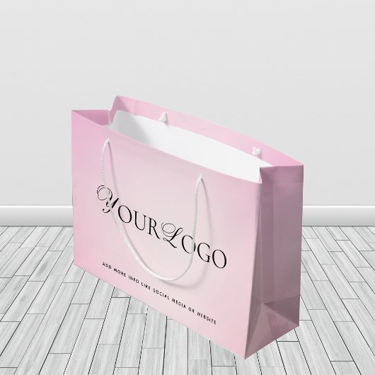 Pink Gradient Custom Long Company Business Logo Große Geschenktüte