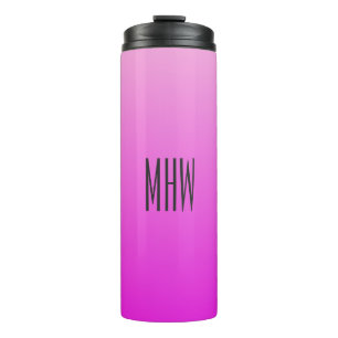 Pink Gradient Custom Monogram Tumbler Thermosbecher